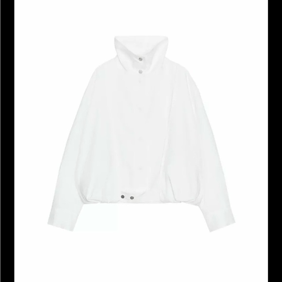 Zara 100% LINEN BOMBER JACKET ZW COLLECTION - Picture 3 of 14
